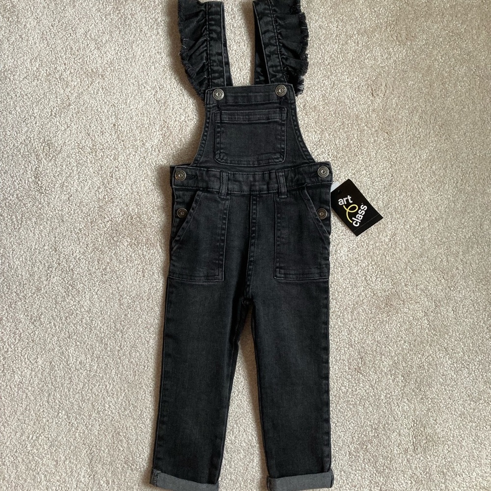 NWT Black Wash Denim Overalls